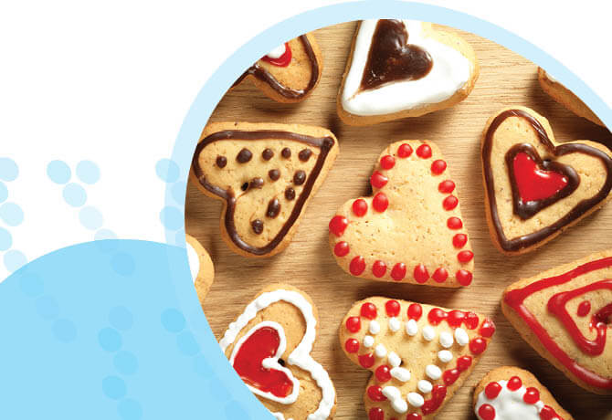 עוגיות בצורת לב